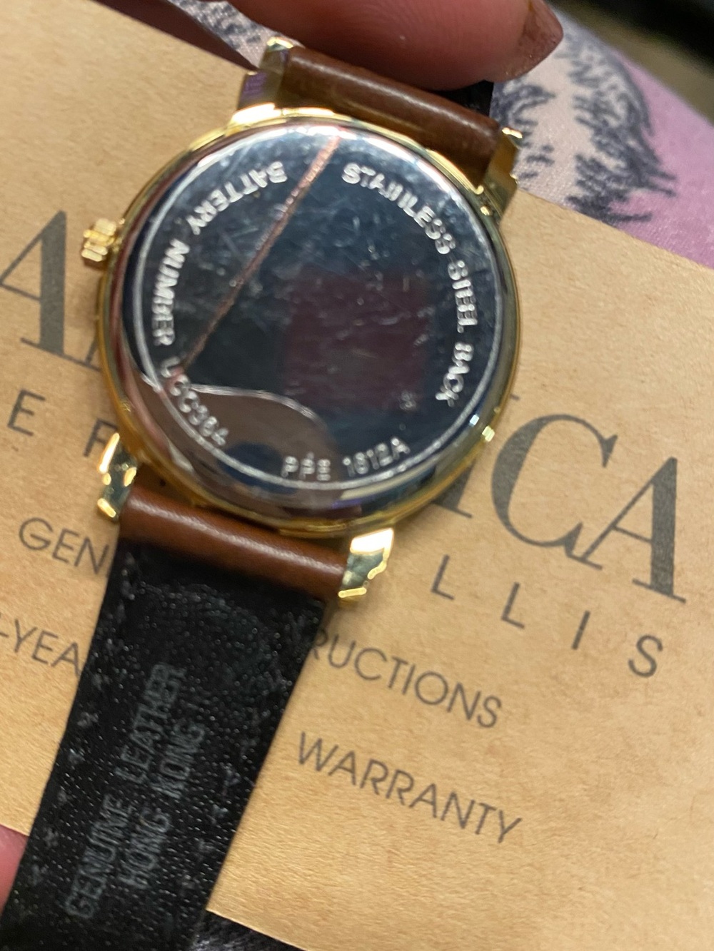 Perry Ellis Men’s Gold Dial Watch with Brown Leather Strap - Picture 5 of 5